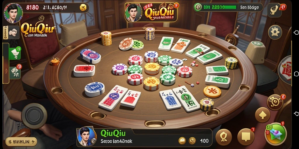 Screenshot gameplay 8180 menampilkan serunya permainan QiuQiu.