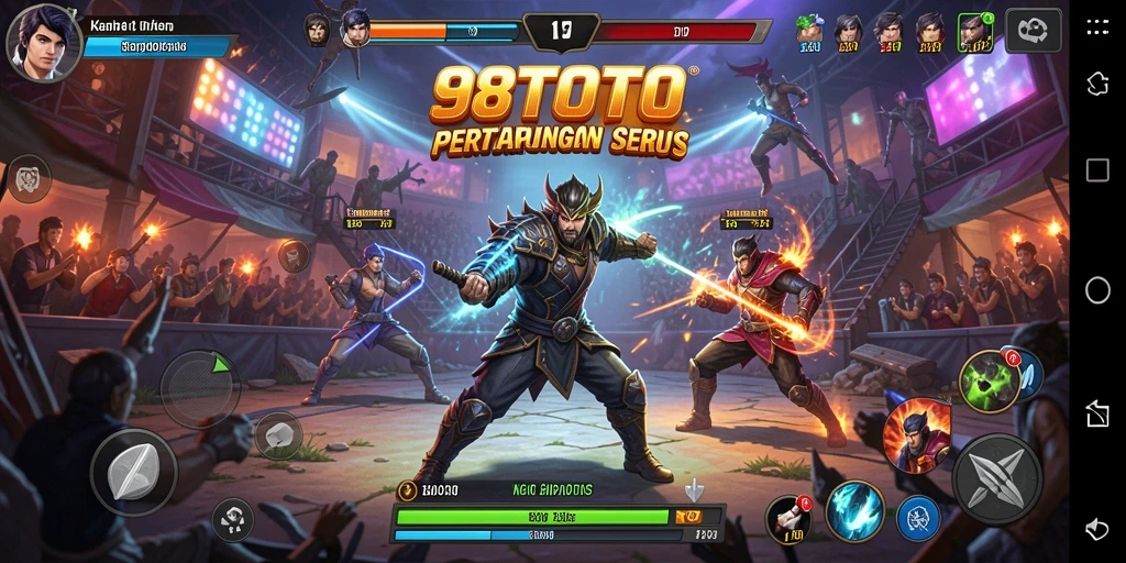 Tampilan aksi memukau dalam gameplay Fighting 98TOTO.