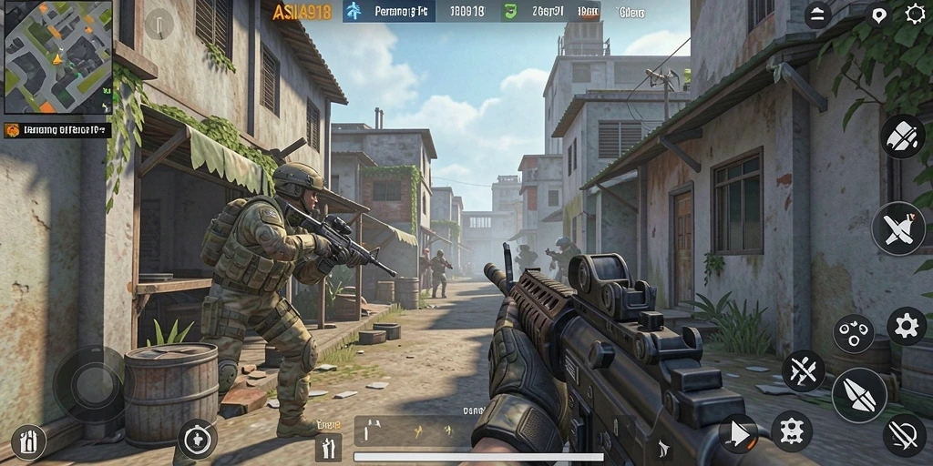 Screenshot dari gameplay ASIA918 menunjukkan aksi pertempuran yang mendebarkan.