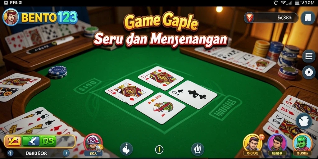 Screenshot dari gameplay Gaple yang seru di BENTO123.