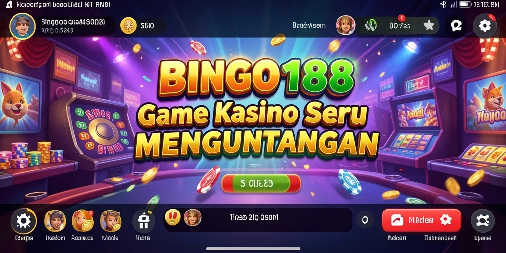 Tampilan menarik gameplay BINGO188 dengan suasana kasino yang seru.