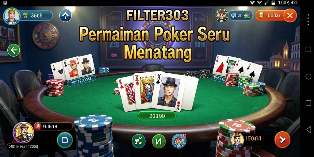 Tampilan gameplay Poker yang seru di FILTER303.
