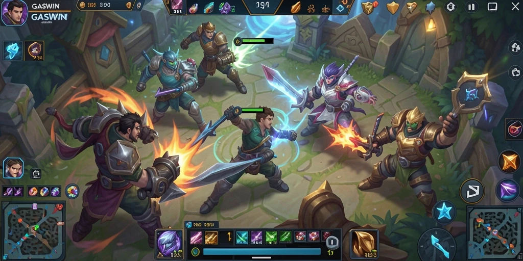 Screenshot GASWIN menunjukkan aksi pertarungan menegangkan dalam permainan MOBA.