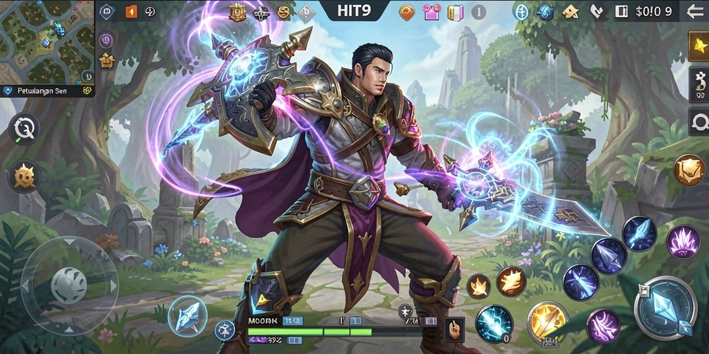 Tampilan menarik dari gameplay HIT9 dalam dunia MMORPG.