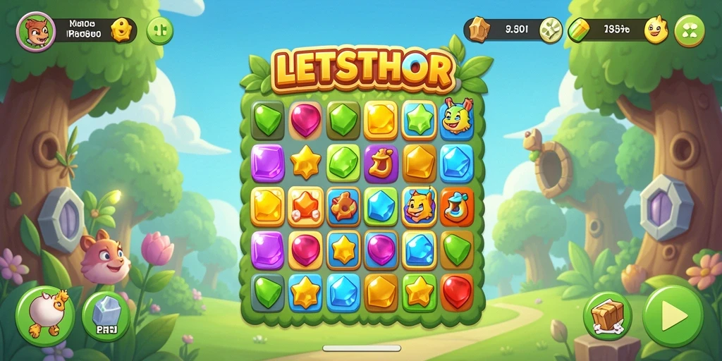 Gameplay seru LETSTHOR dengan kombinasi elemen Match-3.