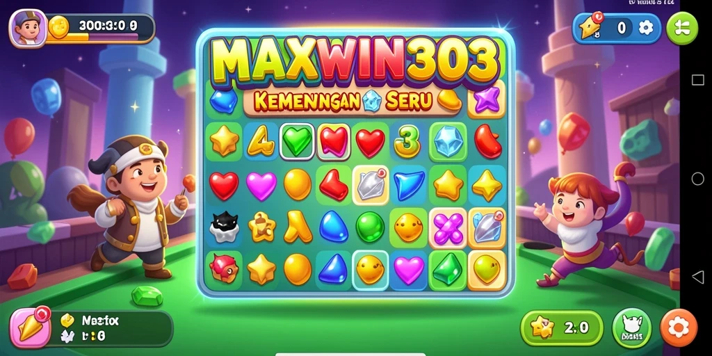 Tampilan menarik dari gameplay MAXWIN303 match-3 yang menantang.