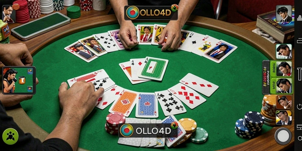 Tangkapan layar OLLO4D menunjukkan aksi permainan Gaple yang mendebarkan.