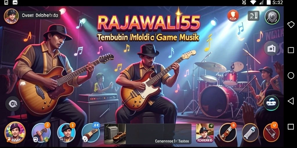 Tampilan gameplay <strong>RAJAWALI55</strong> yang menarik dan penuh warna saat bermain musik.