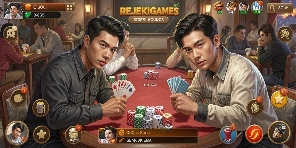 Screenshot gameplay QiuQiu yang penuh aksi dan strategi.