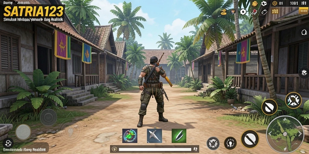 Tampilan gameplay SATRIA123 dengan interaksi karakter yang dinamis.