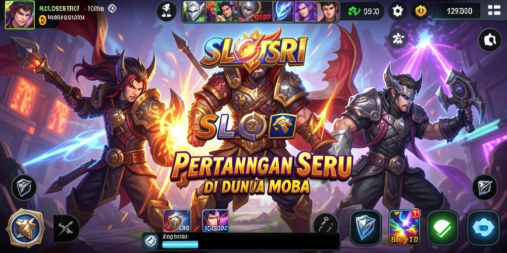 Tampilan seru gameplay SLOTSRI dengan karakter beraksi di arena.